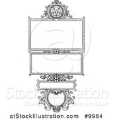 Vector Illustration of a Black and White Ornate Vintage Floral Frame by AtStockIllustration