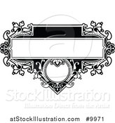 Vector Illustration of a Black and White Ornate Vintage Floral Frame by AtStockIllustration