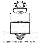 Vector Illustration of a Black and White Ornate Vintage Floral Frame by AtStockIllustration