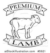 Vector Illustration of a Black and White Premium Lamb Food Banners and Sheep by AtStockIllustration