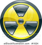 Vector Illustration of a Black and White Radiation Symbol by AtStockIllustration