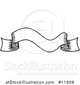 Vector Illustration of a Black and White Vintage Banner Design Element by AtStockIllustration