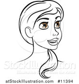 Vector Illustration of a Black and White Woman with Brown Eyes by AtStockIllustration