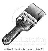 Vector Illustration of a Black and White Woodcut or Engraved Paintbrush by AtStockIllustration