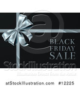 Vector Illustration of a Black Friday Sale Text Design with a Silver Gift Bow by AtStockIllustration