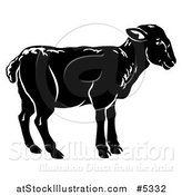 Vector Illustration of a Black Lamb in Profile by AtStockIllustration