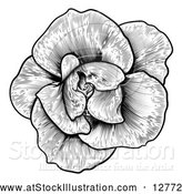 Vector Illustration of a Black Rose Flower by AtStockIllustration