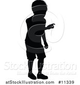 Vector Illustration of a Black Silhouetted Boy by AtStockIllustration