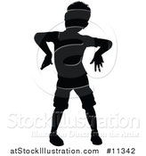 Vector Illustration of a Black Silhouetted Boy Posing like a Zombie by AtStockIllustration