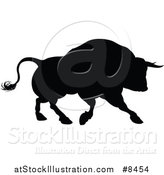 Vector Illustration of a Black Silhouetted Bull by AtStockIllustration