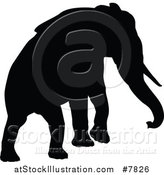 Vector Illustration of a Black Silhouetted Elephant by AtStockIllustration