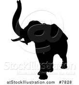 Vector Illustration of a Black Silhouetted Elephant by AtStockIllustration