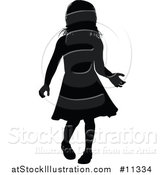 Vector Illustration of a Black Silhouetted Girl by AtStockIllustration