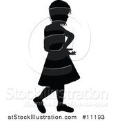 Vector Illustration of a Black Silhouetted Little Girl by AtStockIllustration