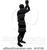 Vector Illustration of a Black Silhouetted Male Soccer Player by AtStockIllustration