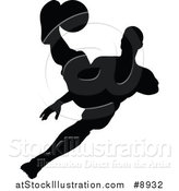 Vector Illustration of a Black Silhouetted Male Soccer Player in Action by AtStockIllustration