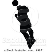 Vector Illustration of a Black Silhouetted Male Soccer Player in Action by AtStockIllustration