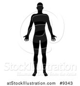 Vector Illustration of a Black Silhouetted Standing Human Figure by AtStockIllustration