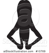 Vector Illustration of a Black Silhouetted Woman in a Yoga Pose by AtStockIllustration