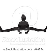 Vector Illustration of a Black Silhouetted Woman in a Yoga Pose by AtStockIllustration