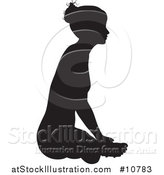 Vector Illustration of a Black Silhouetted Woman in a Yoga Pose by AtStockIllustration