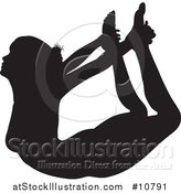 Vector Illustration of a Black Silhouetted Woman in a Yoga Pose by AtStockIllustration