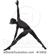 Vector Illustration of a Black Silhouetted Woman in a Yoga Pose by AtStockIllustration