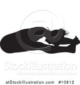 Vector Illustration of a Black Silhouetted Woman in a Yoga Pose by AtStockIllustration