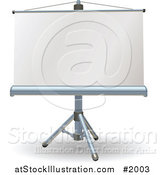 Vector Illustration of a Blank Presentation Roller Screen by AtStockIllustration