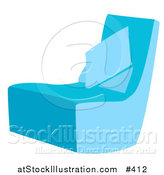 Vector Illustration of a Blue Chair with a Pillow by AtStockIllustration