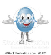 Vector Illustration of a Blue Easter Egg Mascot by AtStockIllustration