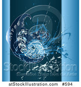 Vector Illustration of a Blue Grunge Fractal by AtStockIllustration