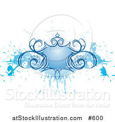 Vector Illustration of a Blue Grunge Shield Design Element by AtStockIllustration