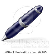 Vector Illustration of a Blue Ink Pen and Shadow by AtStockIllustration