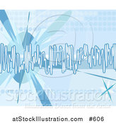 Vector Illustration of a Blue Technology Background with Sound Waves by AtStockIllustration