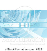 Vector Illustration of a Blue Technology Background with Sound Waves by AtStockIllustration