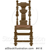 Vector Illustration of a Brown Wood Chair by AtStockIllustration