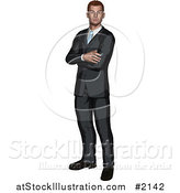 Vector Illustration of a Businessman Standing with Folded Arms by AtStockIllustration