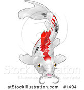 Vector Illustration of a Calico Koi Fish with Red and Black Markings by AtStockIllustration