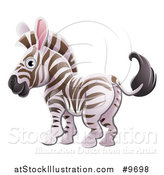 Vector Illustration of a Cartoon Cute African Safari Zebra by AtStockIllustration