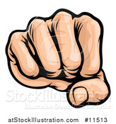 Vector Illustration of a Cartoon Fist Punching by AtStockIllustration