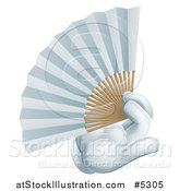 Vector Illustration of a Cartoon Gloved Hand Holding a Chinese Fan by AtStockIllustration