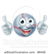 Vector Illustration of a Cartoon Happy Baseball Mascot Giving Two Thumbs up by AtStockIllustration