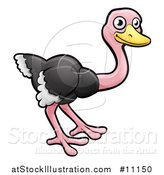 Vector Illustration of a Cartoon Happy Ostrich by AtStockIllustration