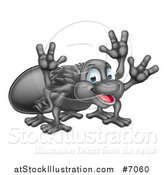 Vector Illustration of a Cartoon Happy Spider Waving with Multiple Hands by AtStockIllustration