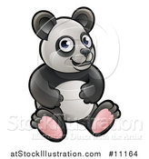 Vector Illustration of a Cartoon Sitting Panda by AtStockIllustration
