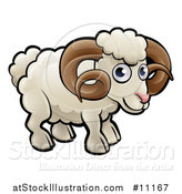 Vector Illustration of a Cartoon White Ram by AtStockIllustration