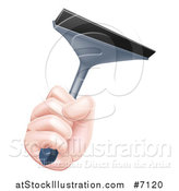 Vector Illustration of a Caucasian Hand Holding a Squeegee by AtStockIllustration