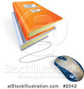 Vector Illustration of a Computer Mouse Connected to E Books by AtStockIllustration