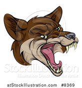 Vector Illustration of a Coyote Mascot Head Howling by AtStockIllustration